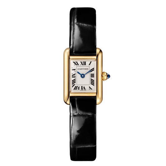 Cartier Tank Or Cuir Noir